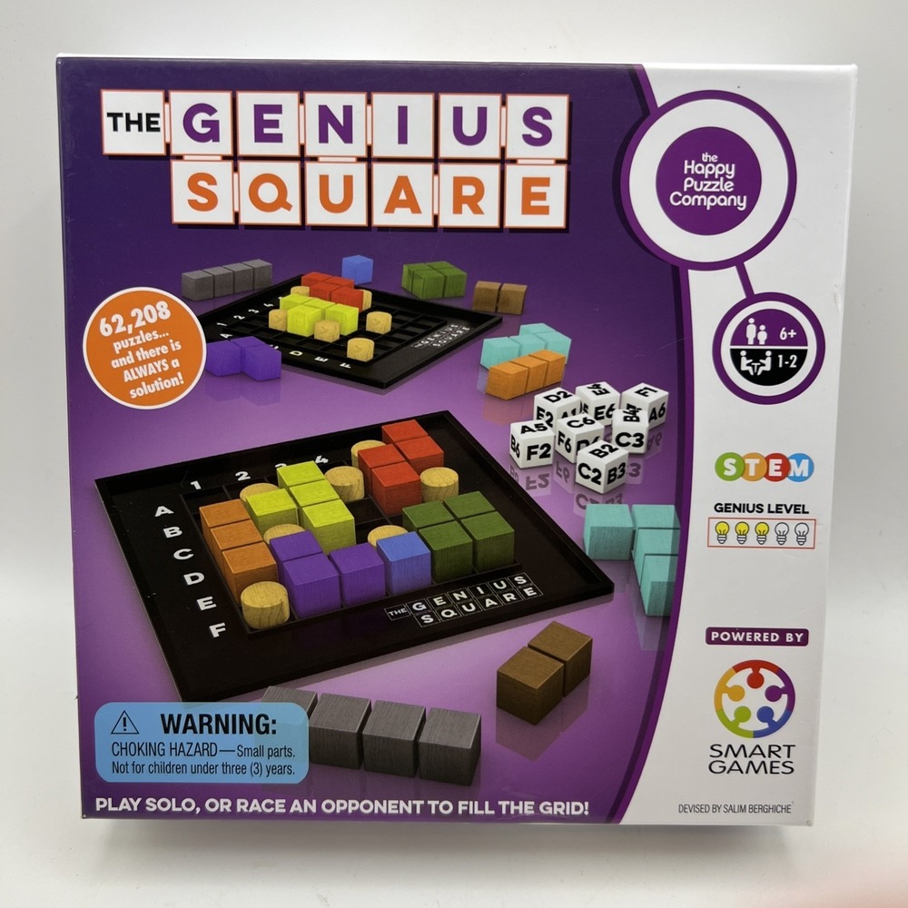 THE GENIUS SQUARE GAME - STEM Puzzle Game. Box Opened,Never Played.